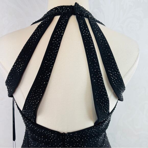 Abby Paris Black sequin studded gown Size 14 NWT - Picture 4 of 14